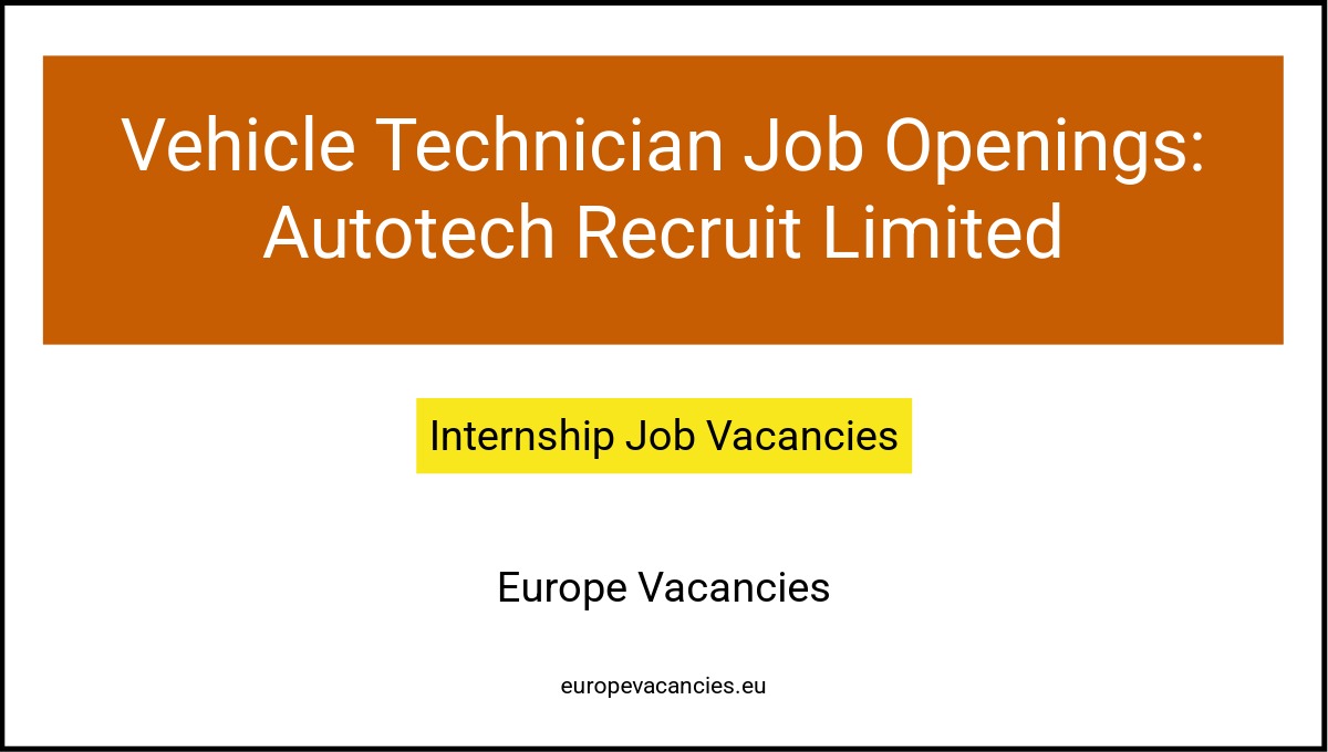 Vehicle Technician Job Openings: Autotech Recruit Limited