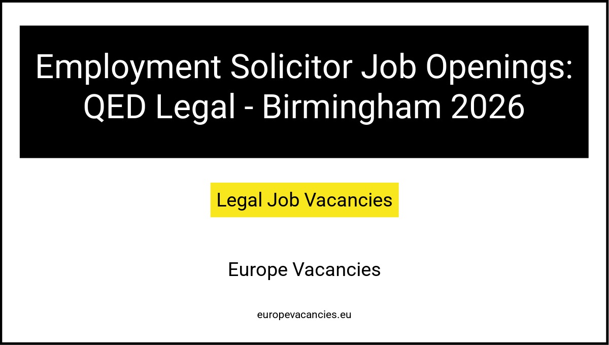 Employment Solicitor Job Openings: QED Legal - Birmingham 2026