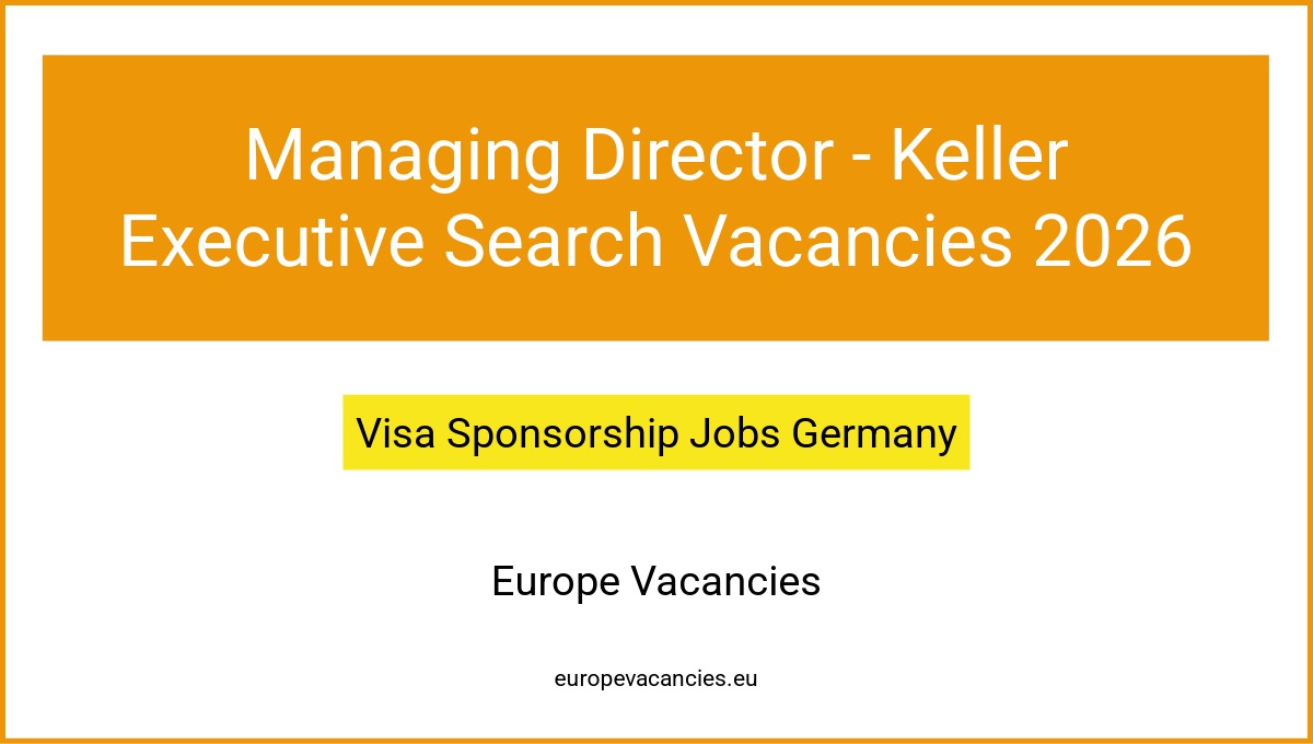 Managing Director - Keller Executive Search Vacancies 2026