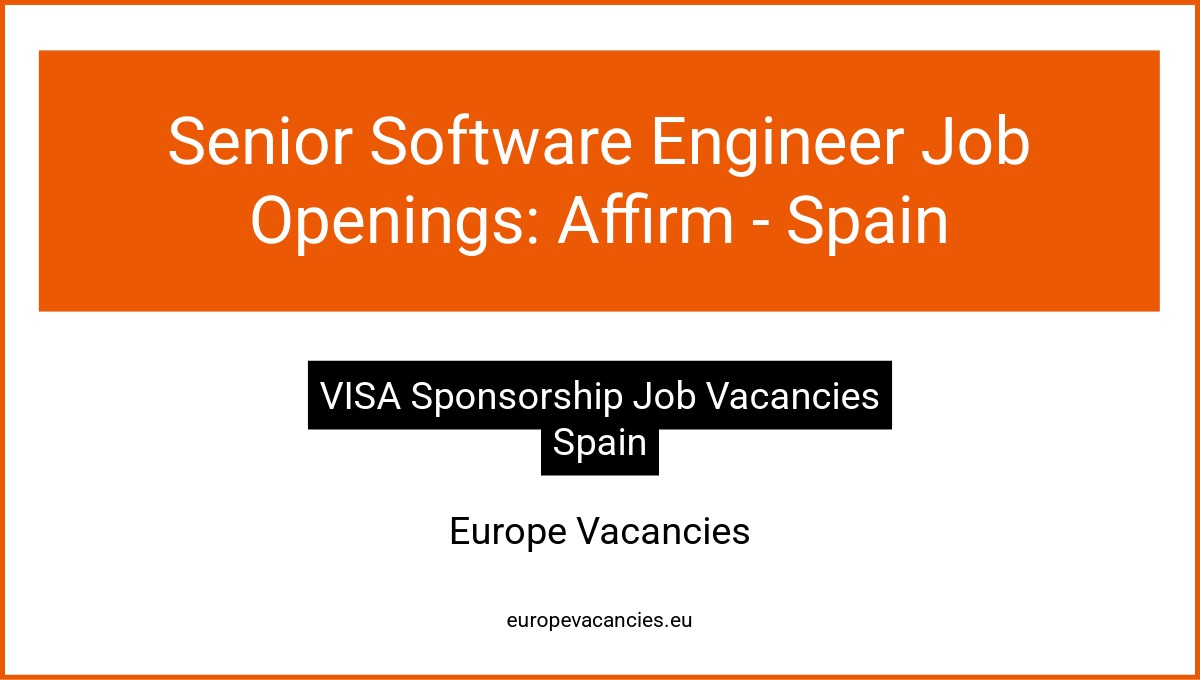 Senior Software Engineer Job Openings: Affirm - Spain